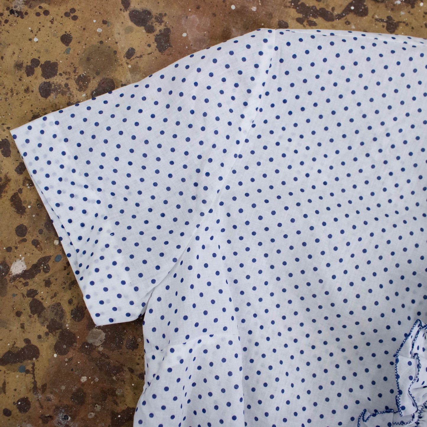 Blue Polka Dot Blouse
