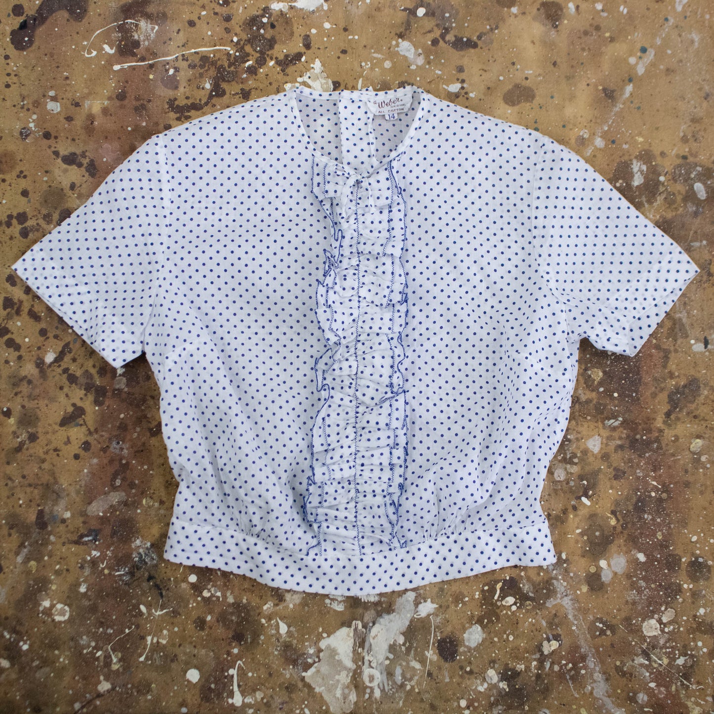 Blue Polka Dot Blouse