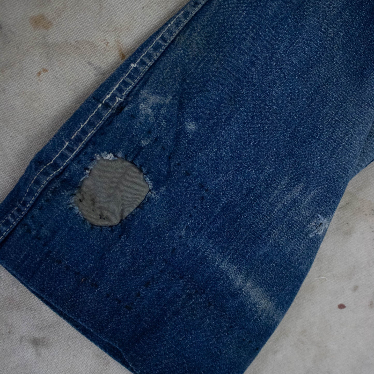 Side Zip Jeans with Original Repairs