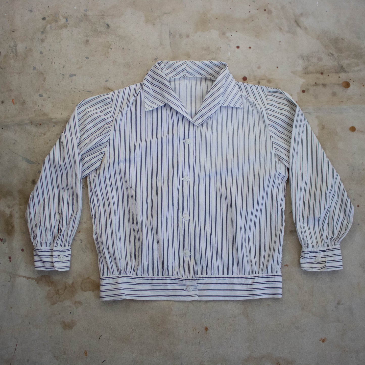 50s Does Victorian Striped Blouse