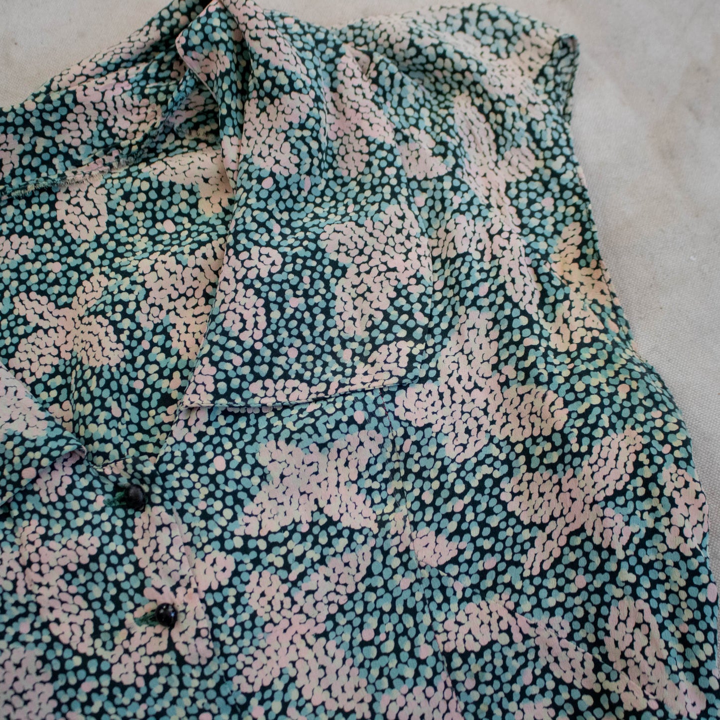 40s Silk Butterfly Blouse