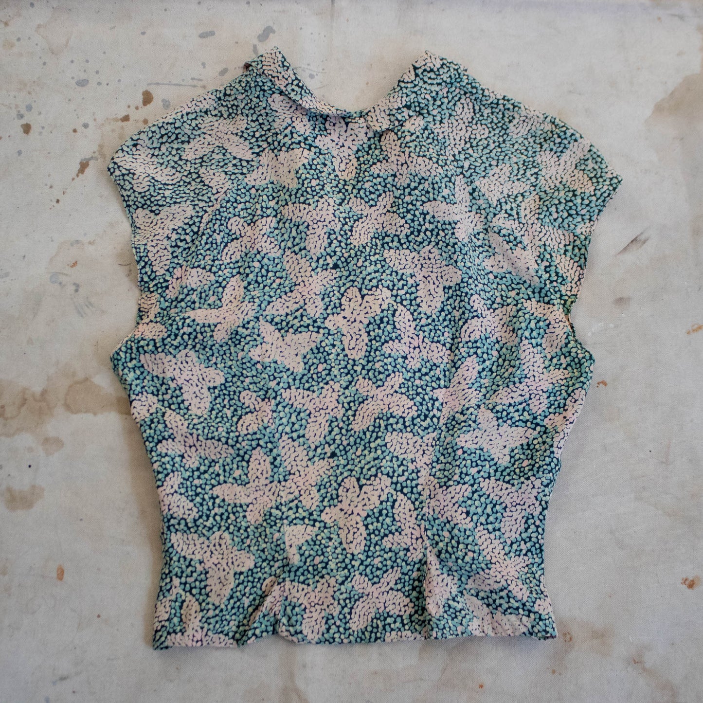 40s Silk Butterfly Blouse