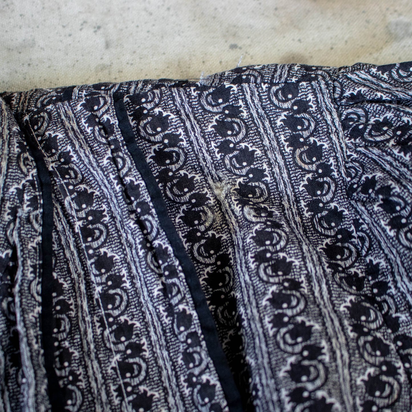 Black Calico Wrapper Blouse