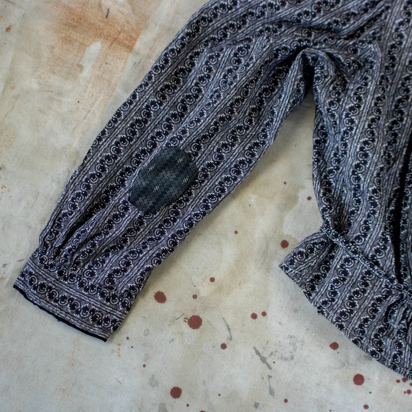 Black Calico Wrapper Blouse