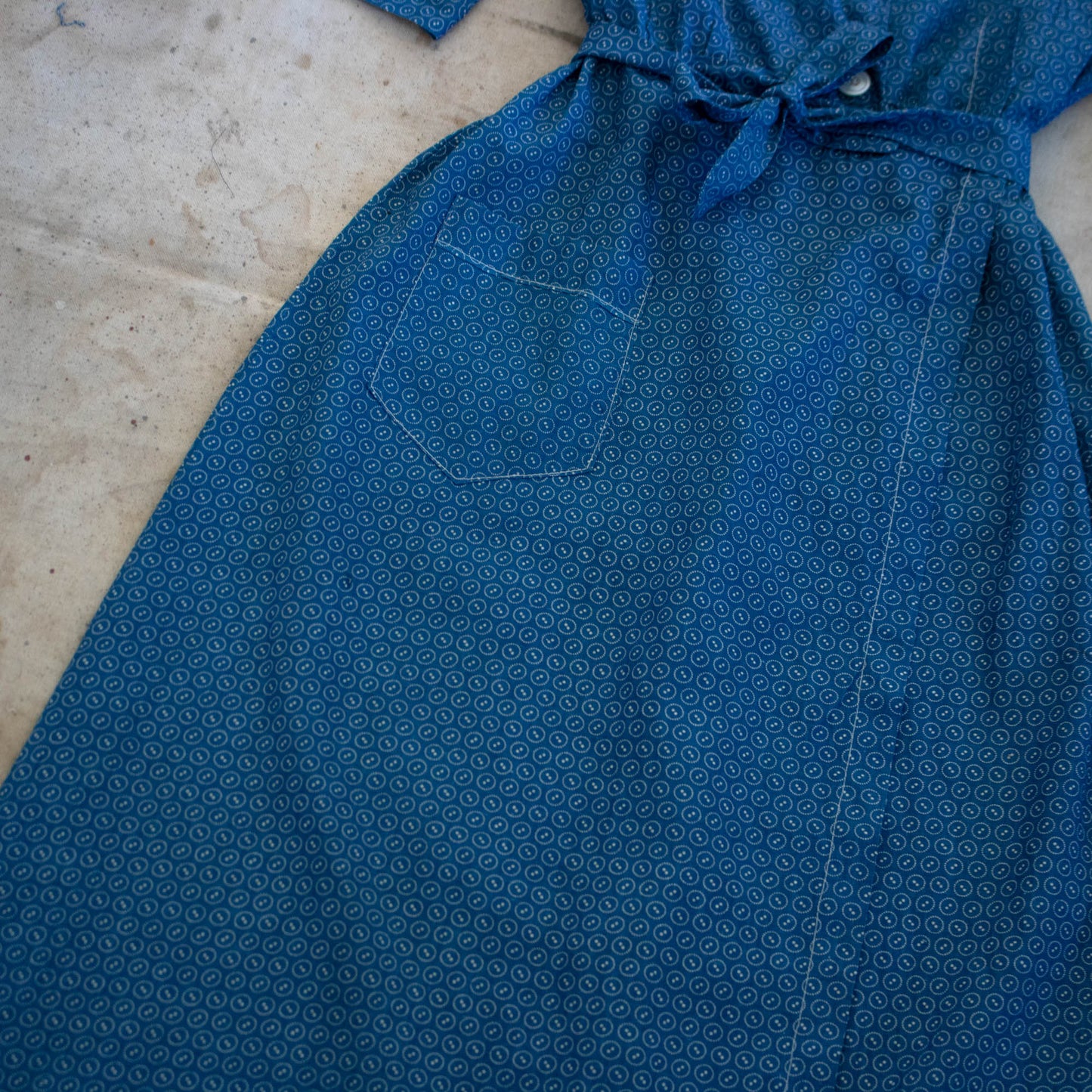 Blue Calico Wrap Dress