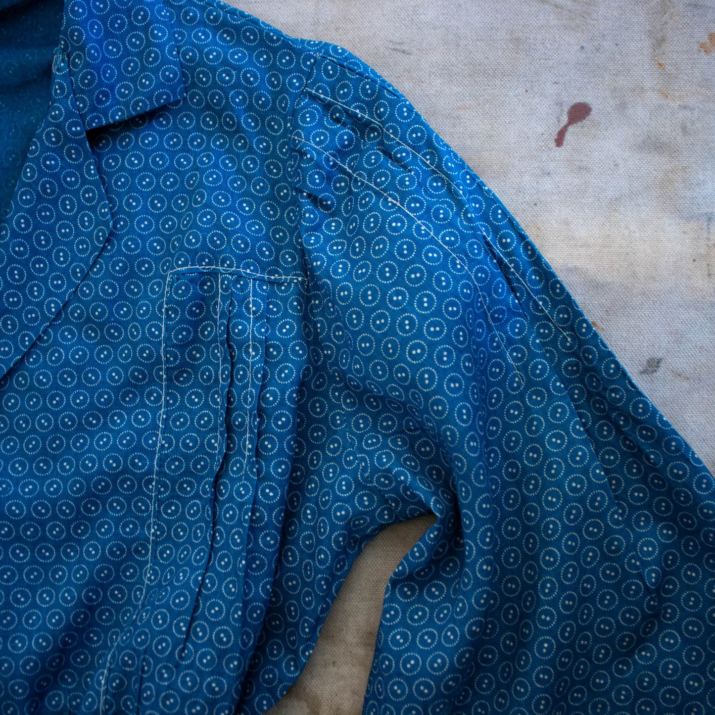 Blue Calico Wrap Dress