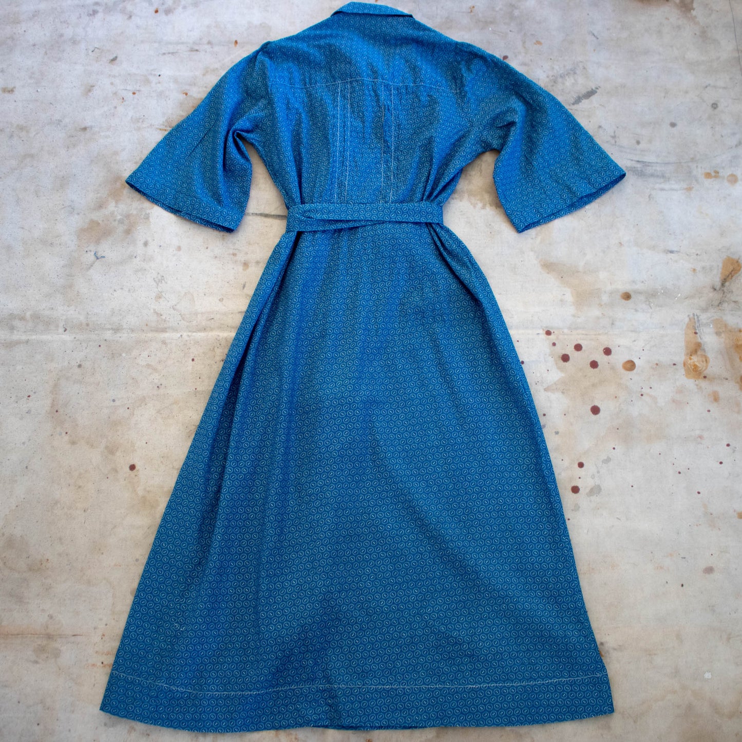 Blue Calico Wrap Dress