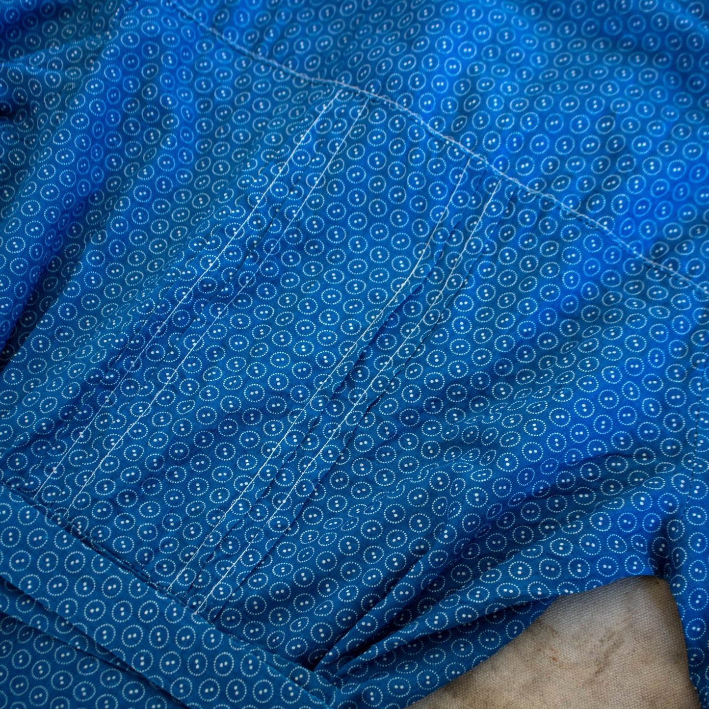 Blue Calico Wrap Dress