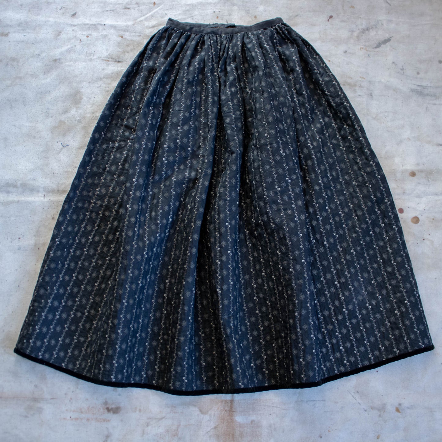Black Quilted Calico Skirt