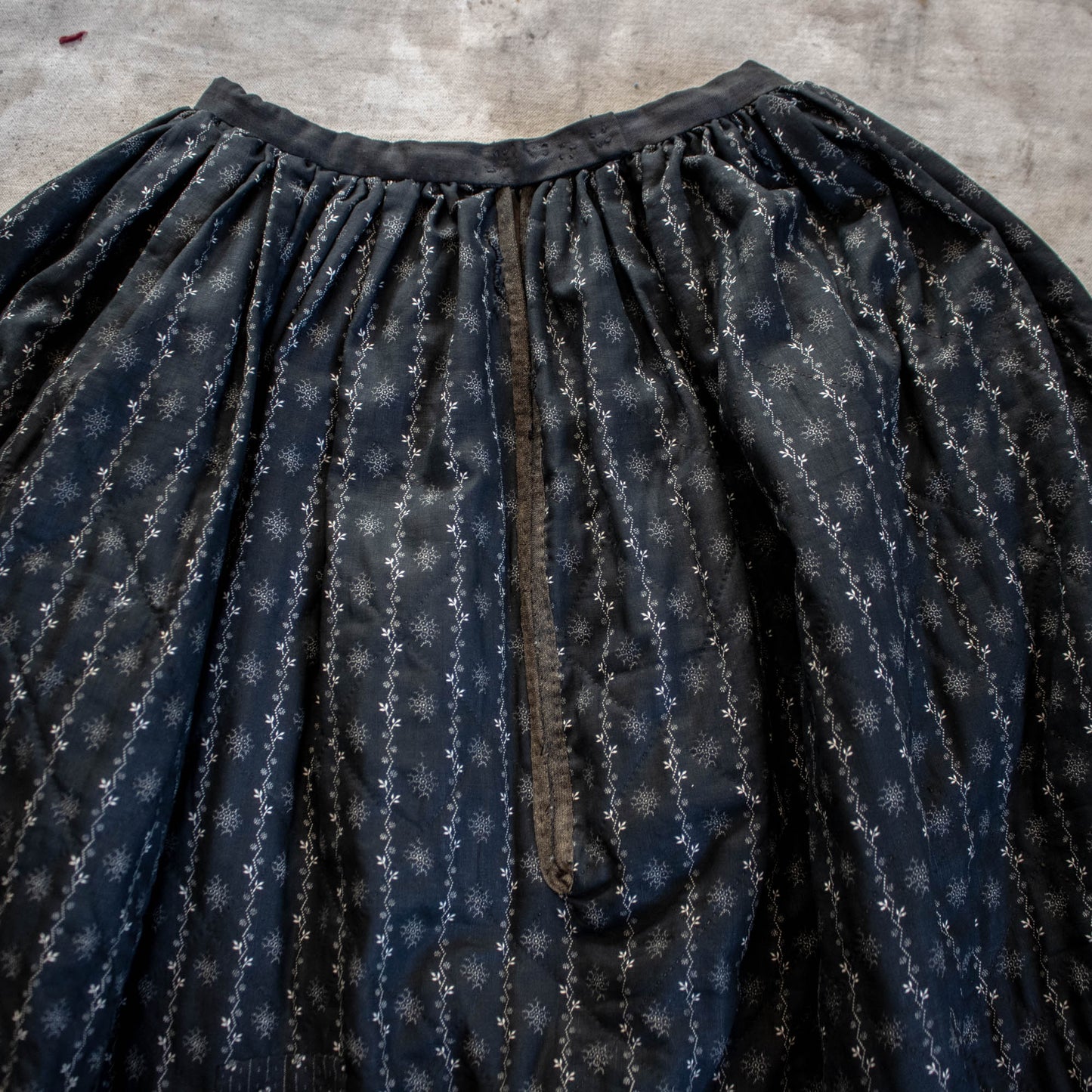 Black Quilted Calico Skirt