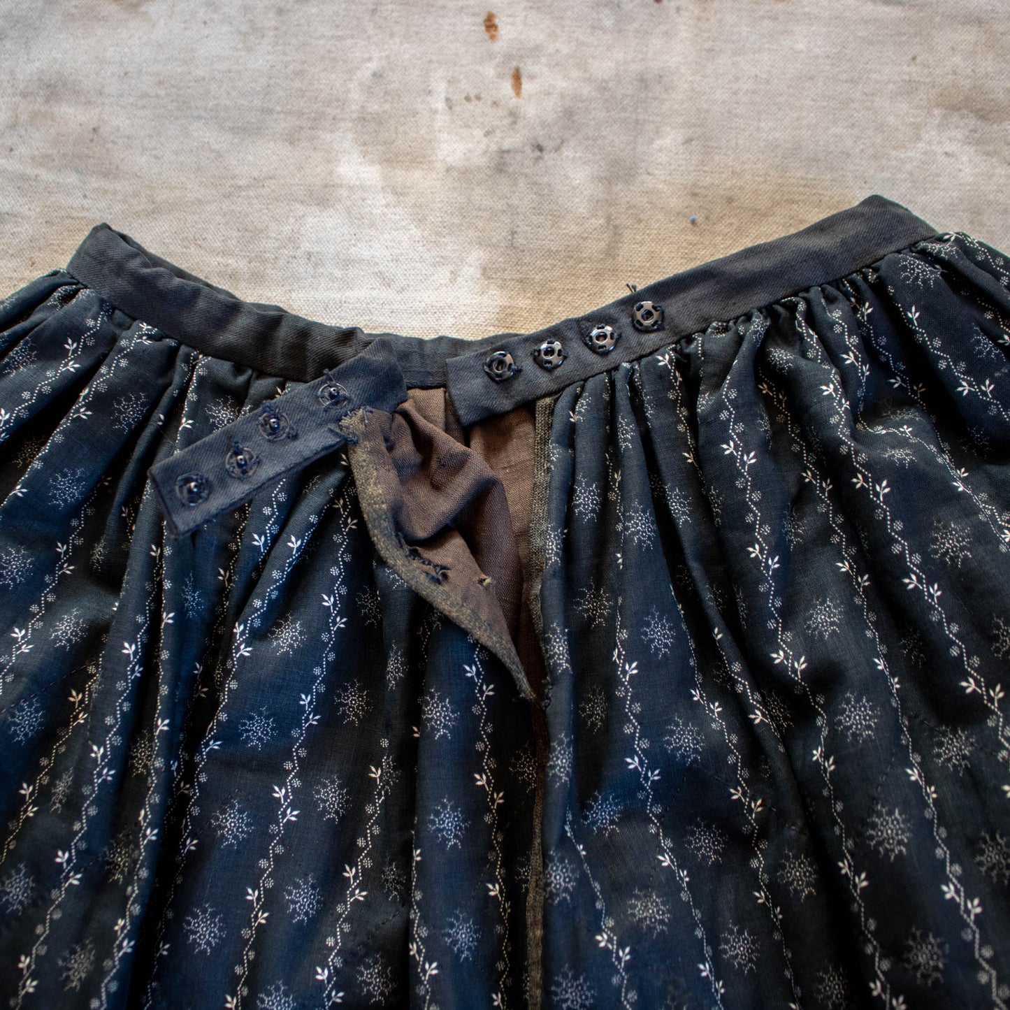Black Quilted Calico Skirt
