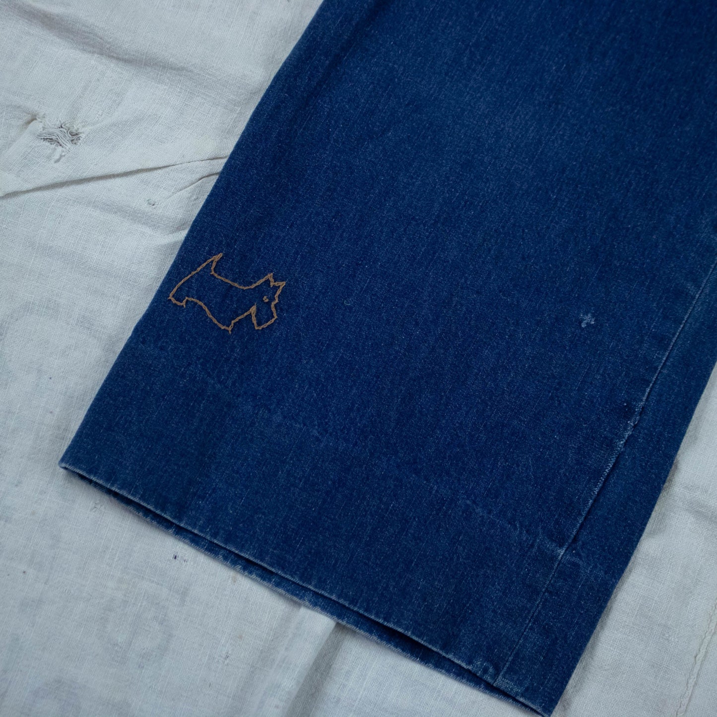 70s Flares with Embroidered Dogs