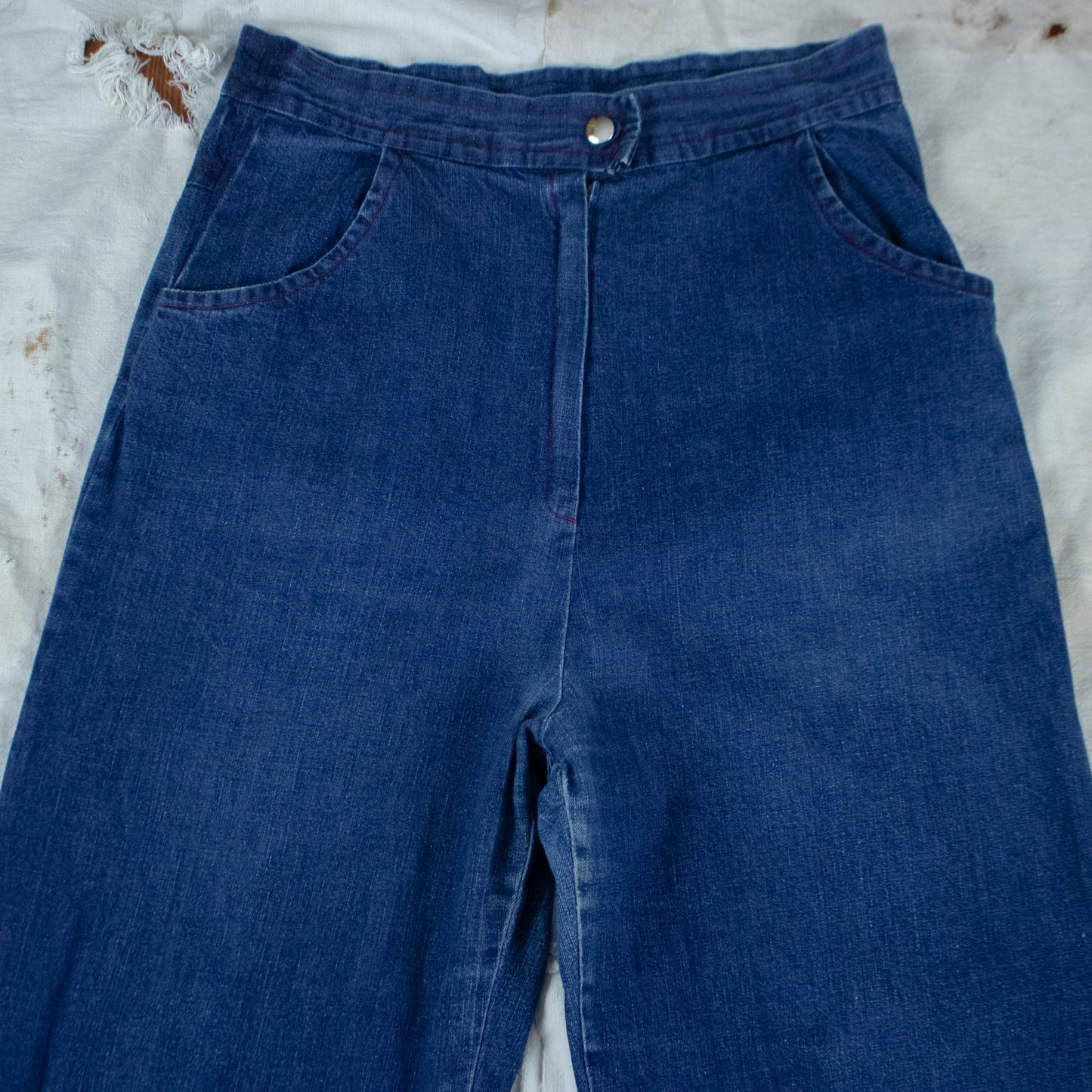 70s Flares with Embroidered Dogs