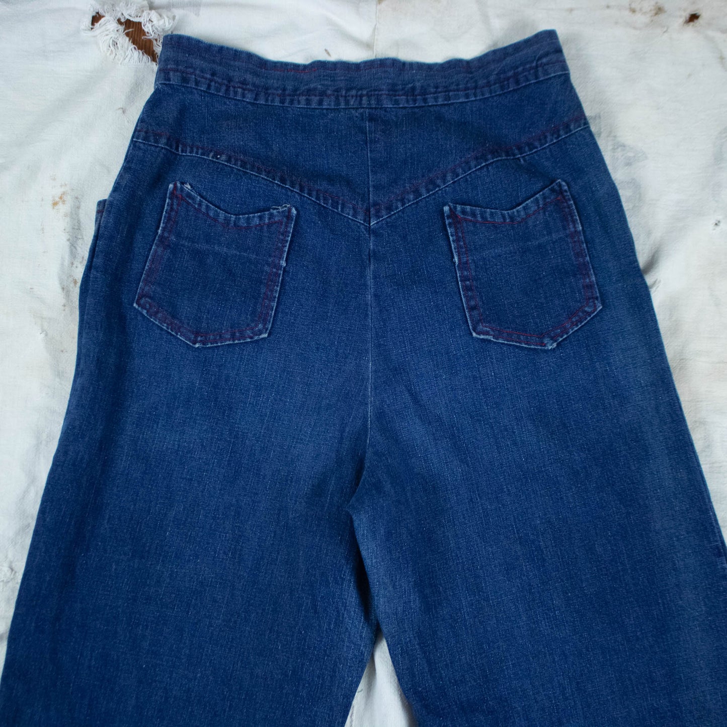 70s Flares with Embroidered Dogs