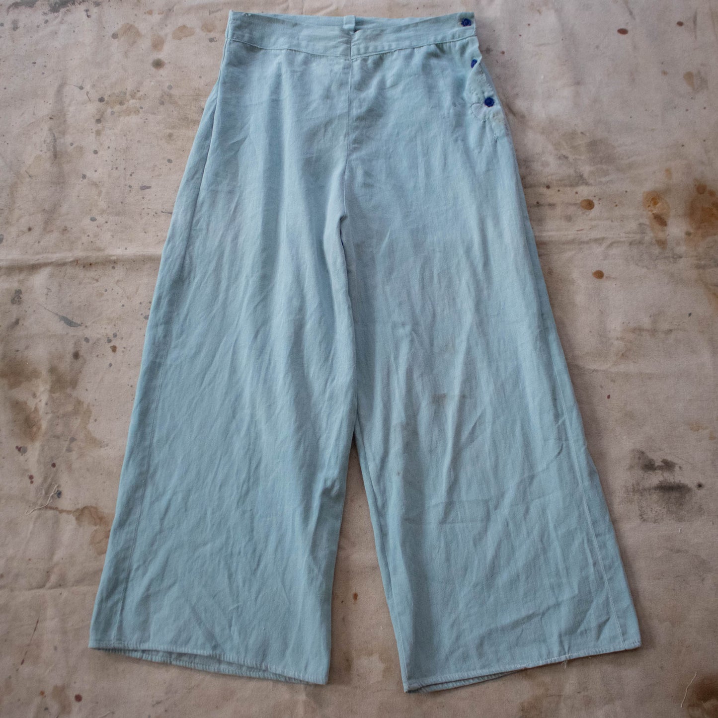40s Cotton Side Button Pants