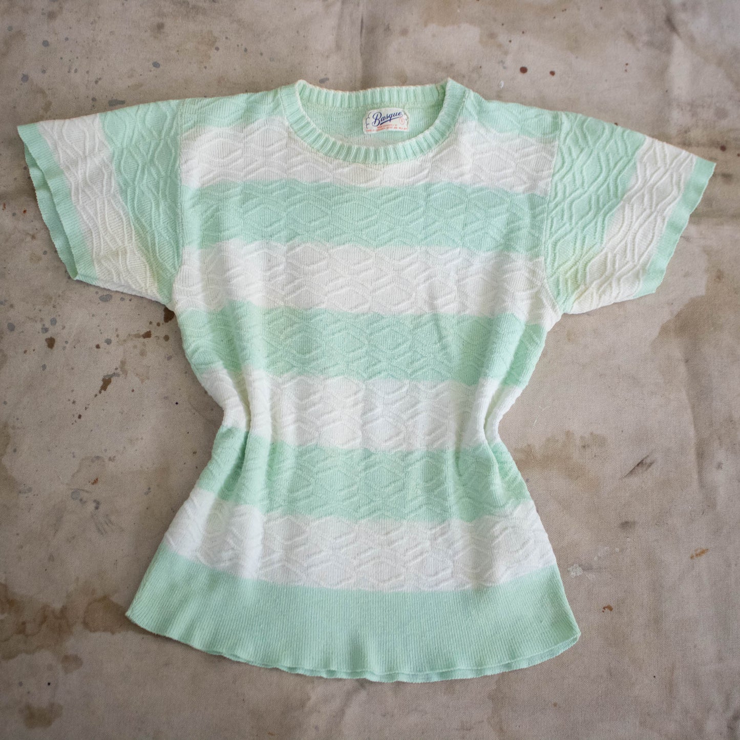 40s Seafoam Green Basque Knit