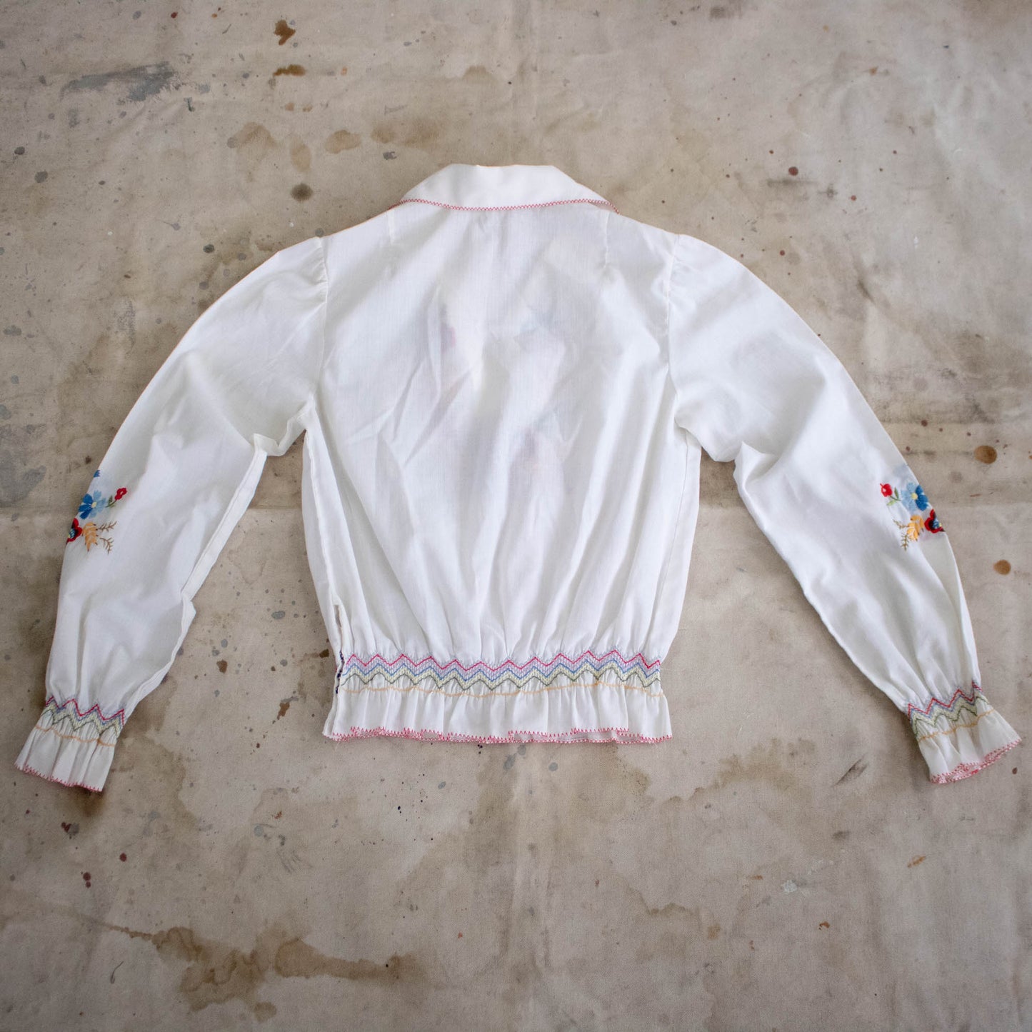 40s Hungarian Style Embroidered Blouse