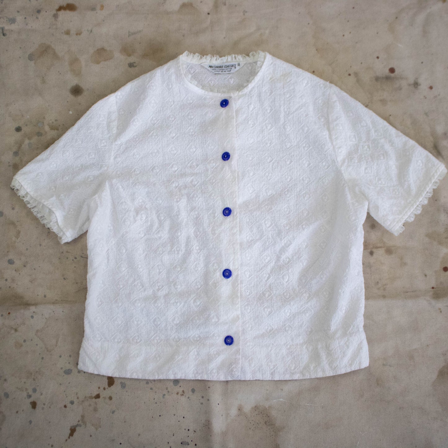 50s Embroidered Lace Blouse