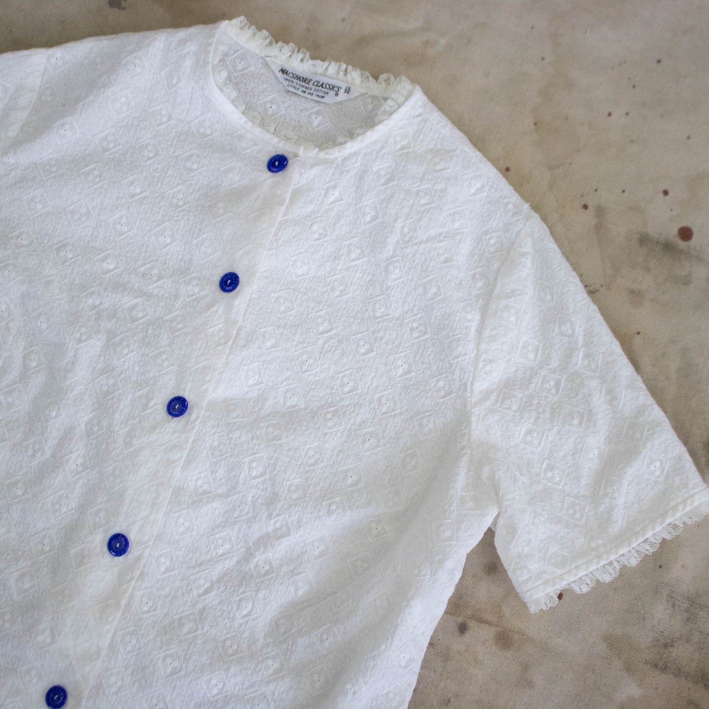 50s Embroidered Lace Blouse