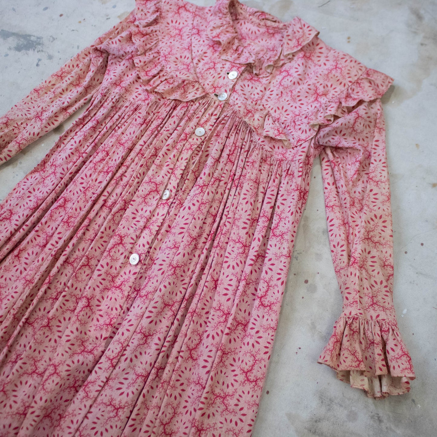 Antique Pink Calico Dress