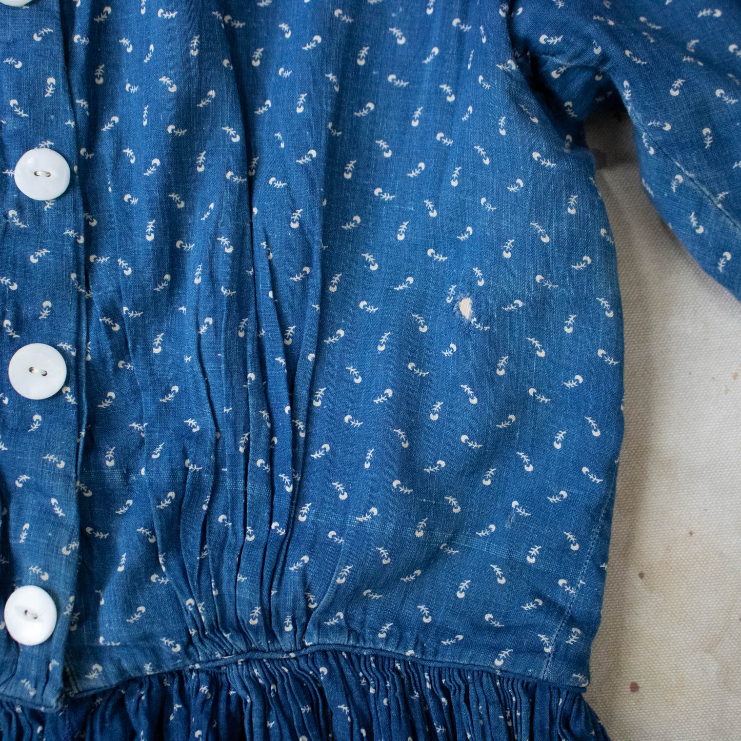 Antique Indigo Calico Dress