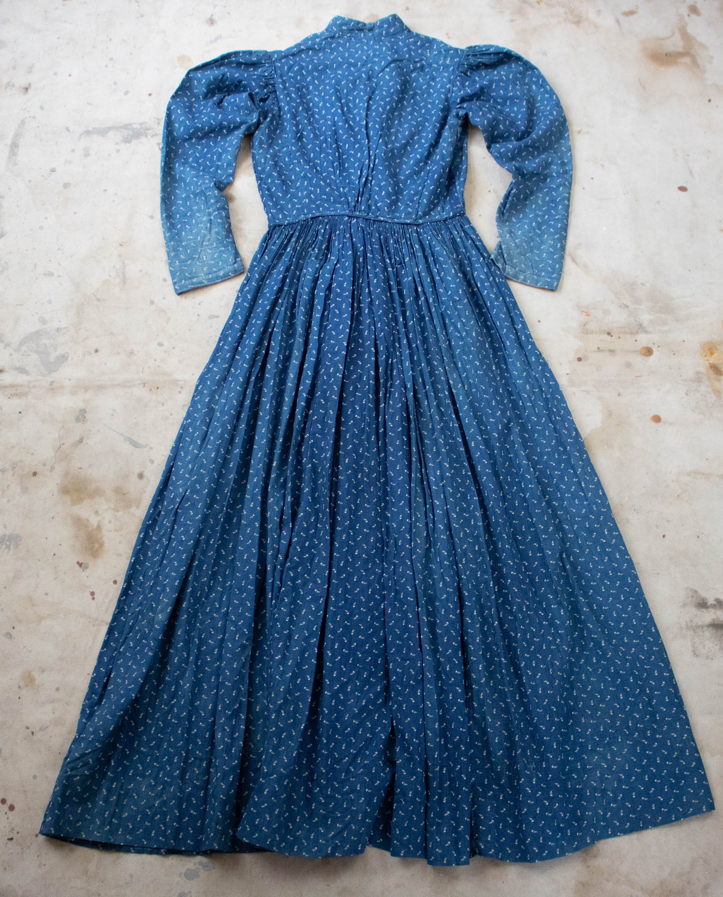 Antique Indigo Calico Dress