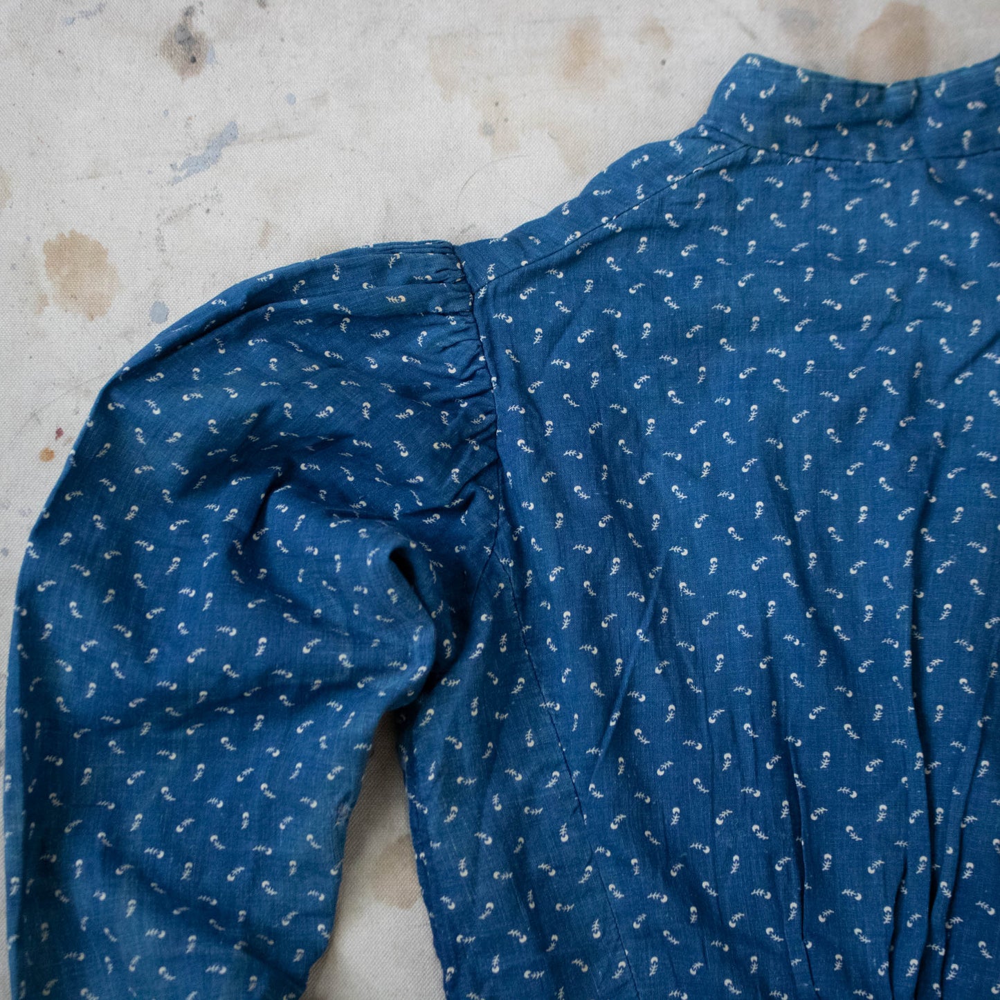 Antique Indigo Calico Dress