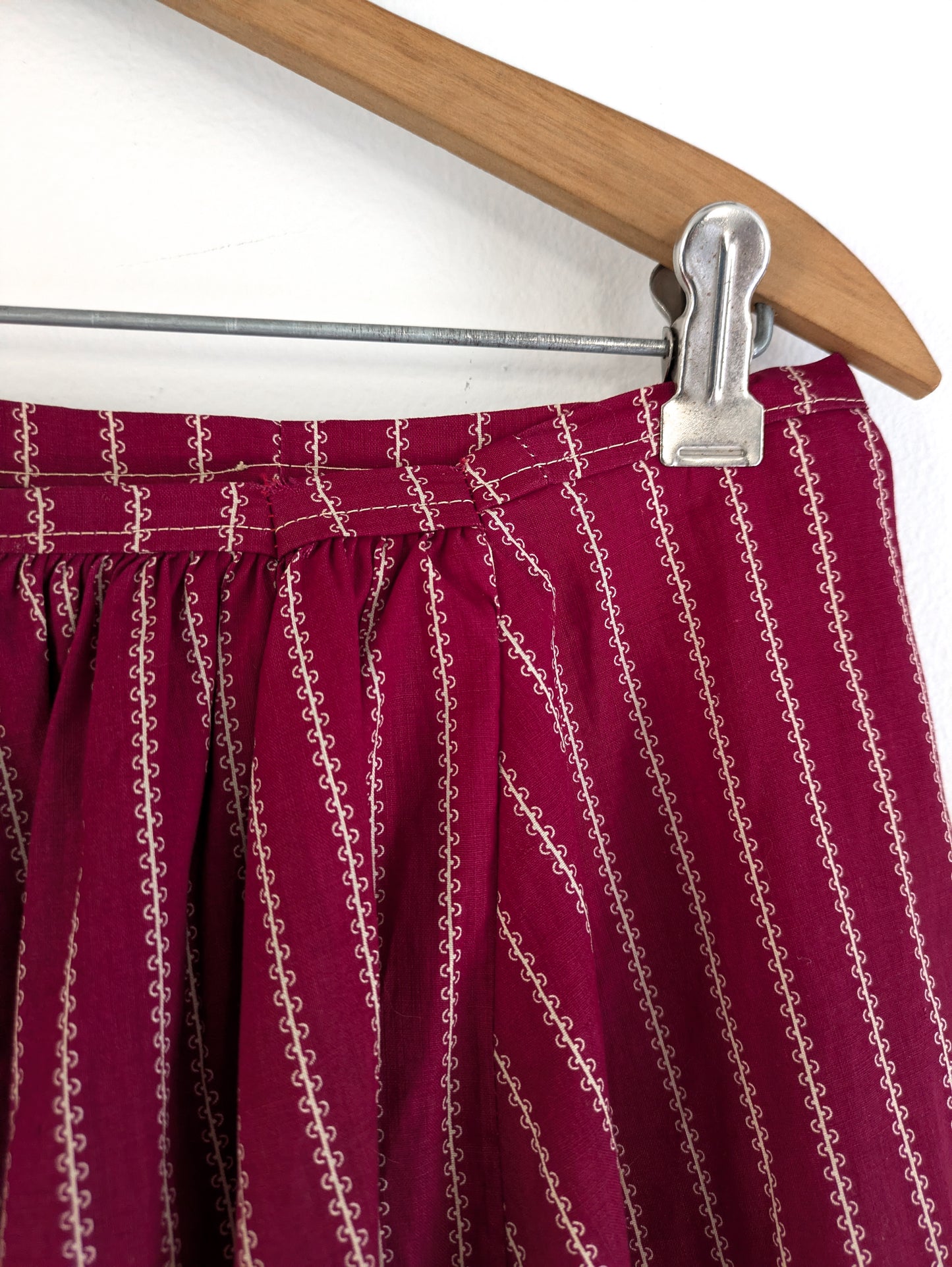 Victorian Burgundy Calico Skirt