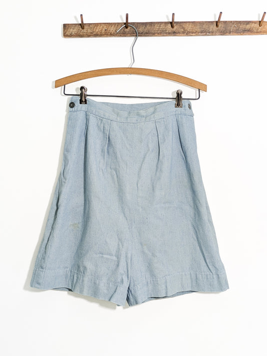 40s Adjustable Chambray Shorts