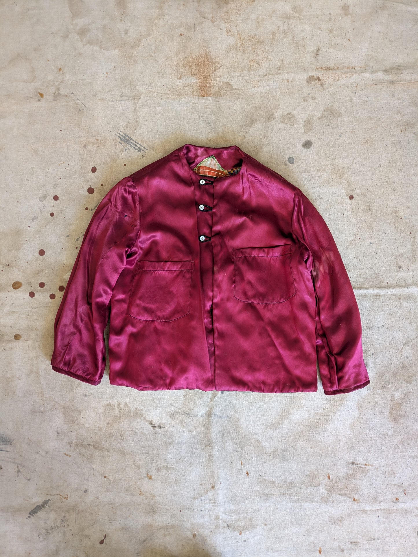 1930s Satin Crazy Quilt Jacket