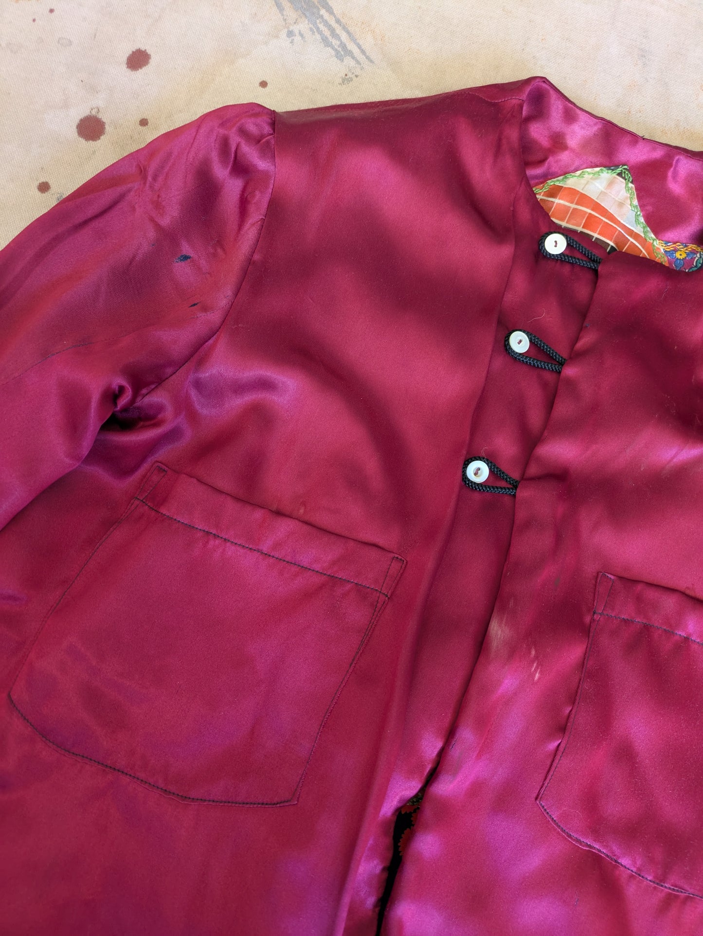 1930s Satin Crazy Quilt Jacket
