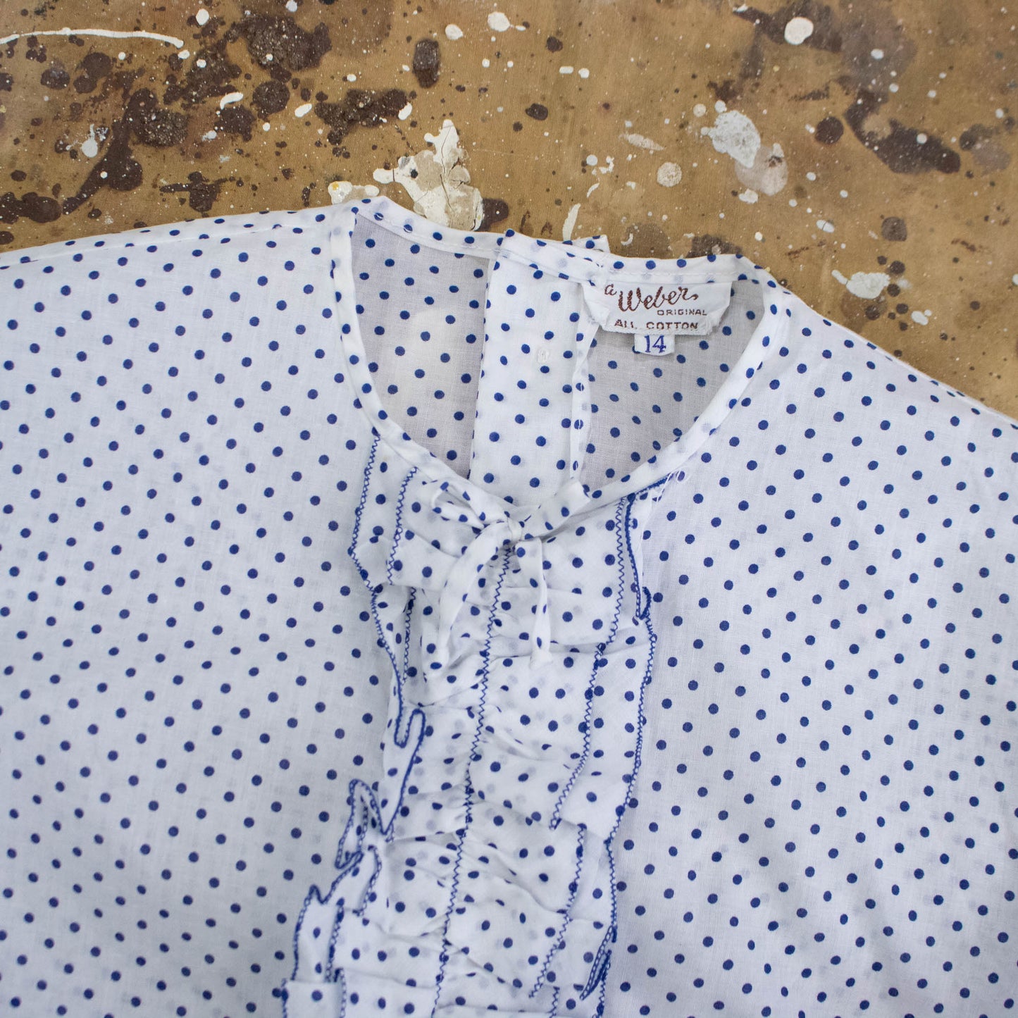 Blue Polka Dot Blouse