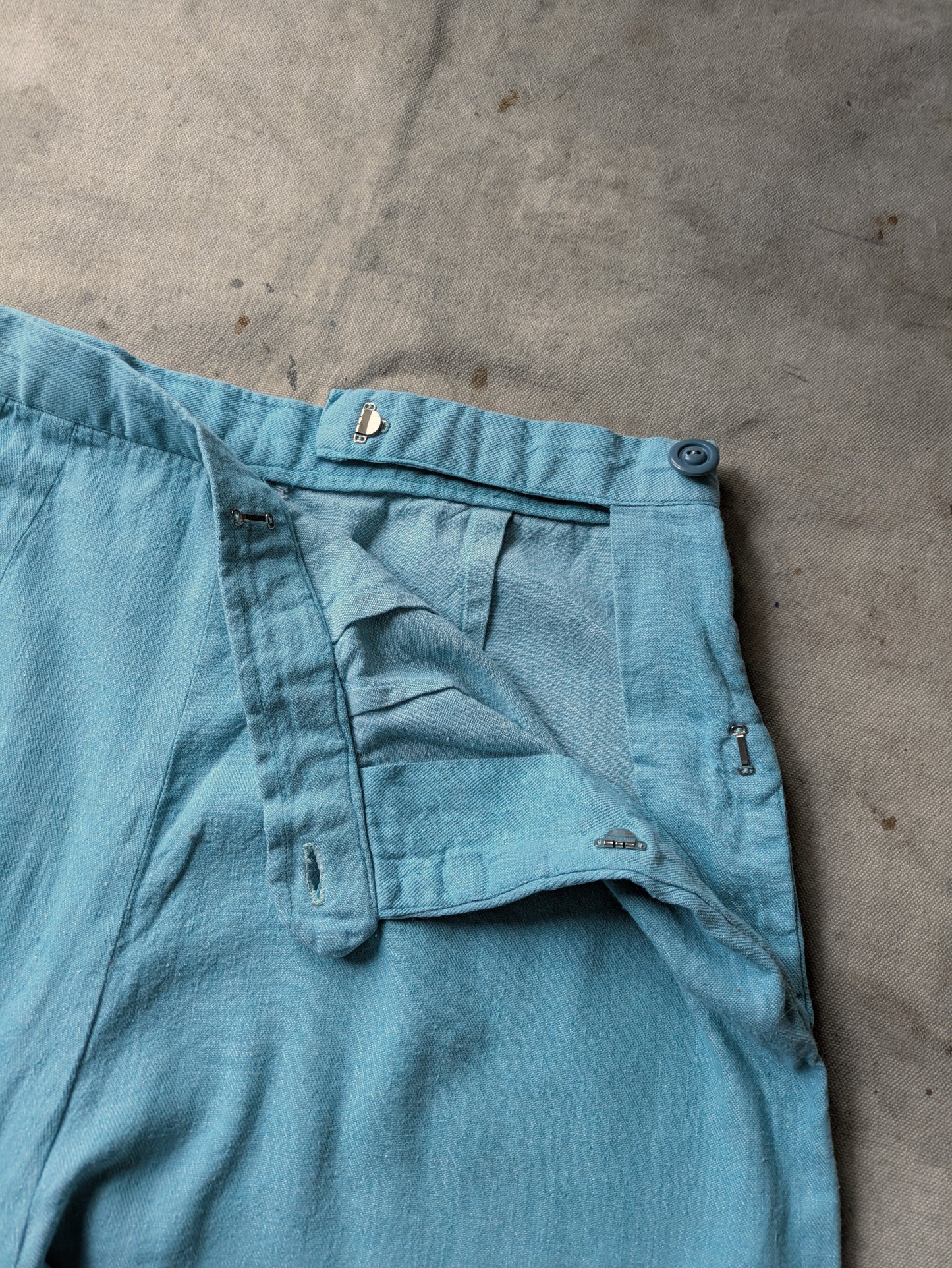 Cotton Twill Side Button Pants