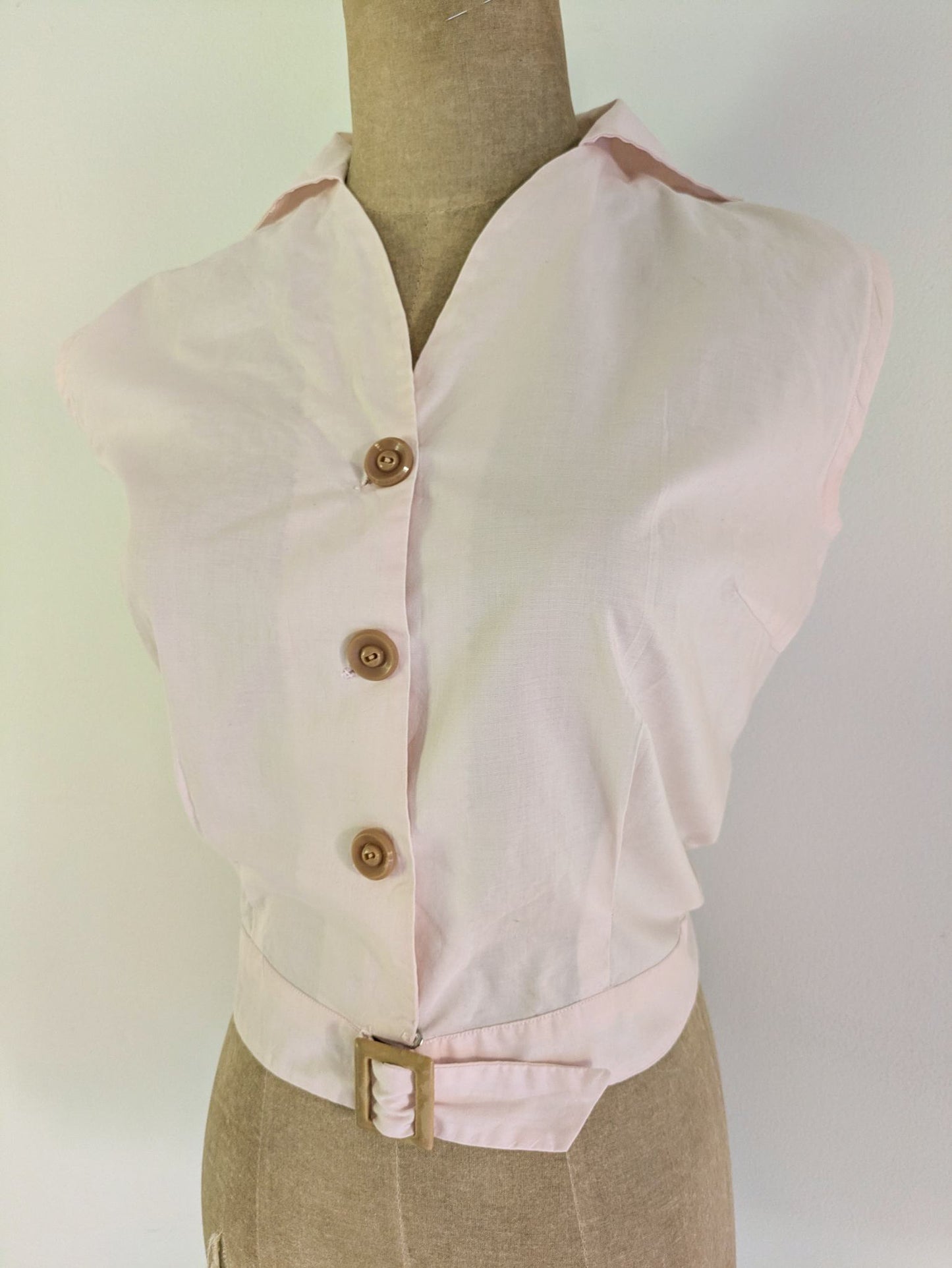 Petal Pink Buckled Blouse