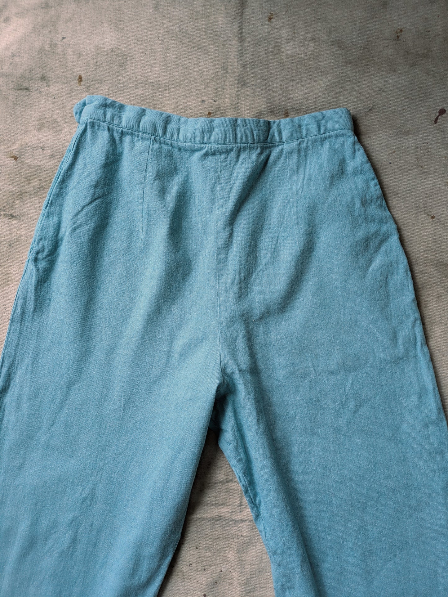 Cotton Twill Side Button Pants