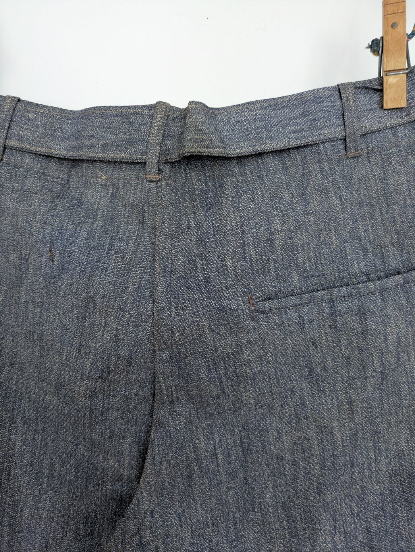 Blue Salt & Pepper Buckled Shorts