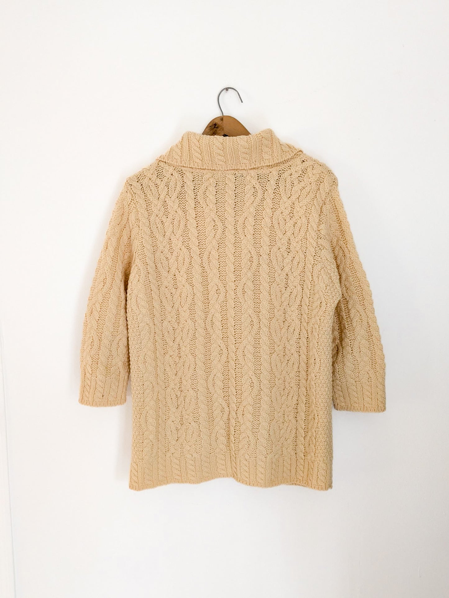 Cream Wool Oversized Cardigan