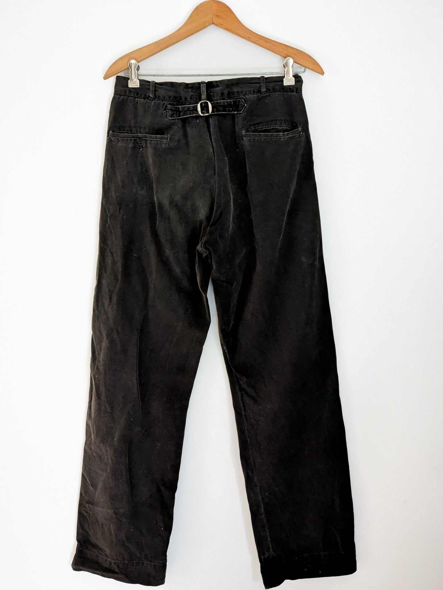 1940s Buckleback Black Trousers