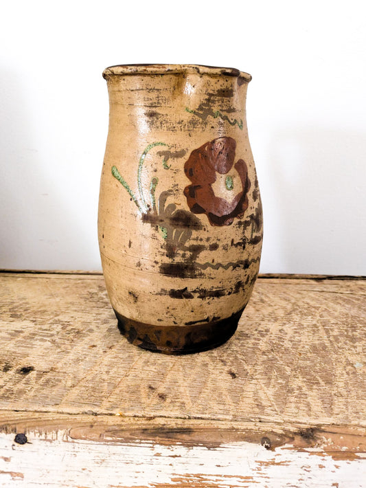 Antique French Hand Painted Pitcher