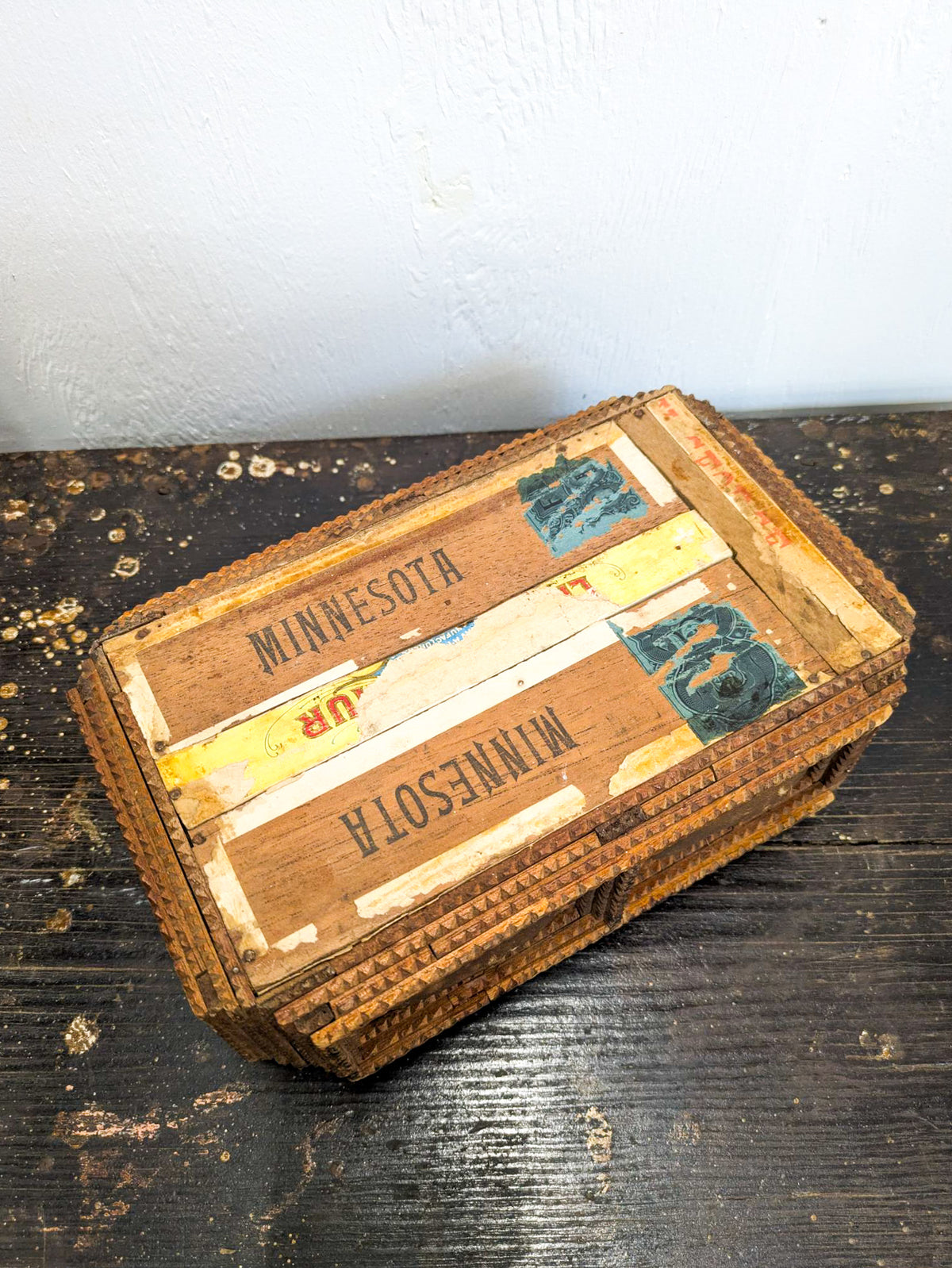 Antique Tramp Art Box