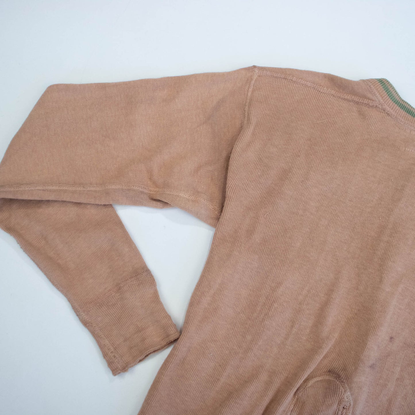 Cotton Camel Colored Long Underwear Cardigan