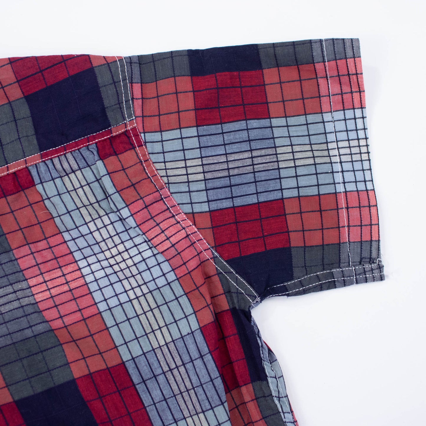 50's Xs Small Deadstock Plaid Button Up Blouse