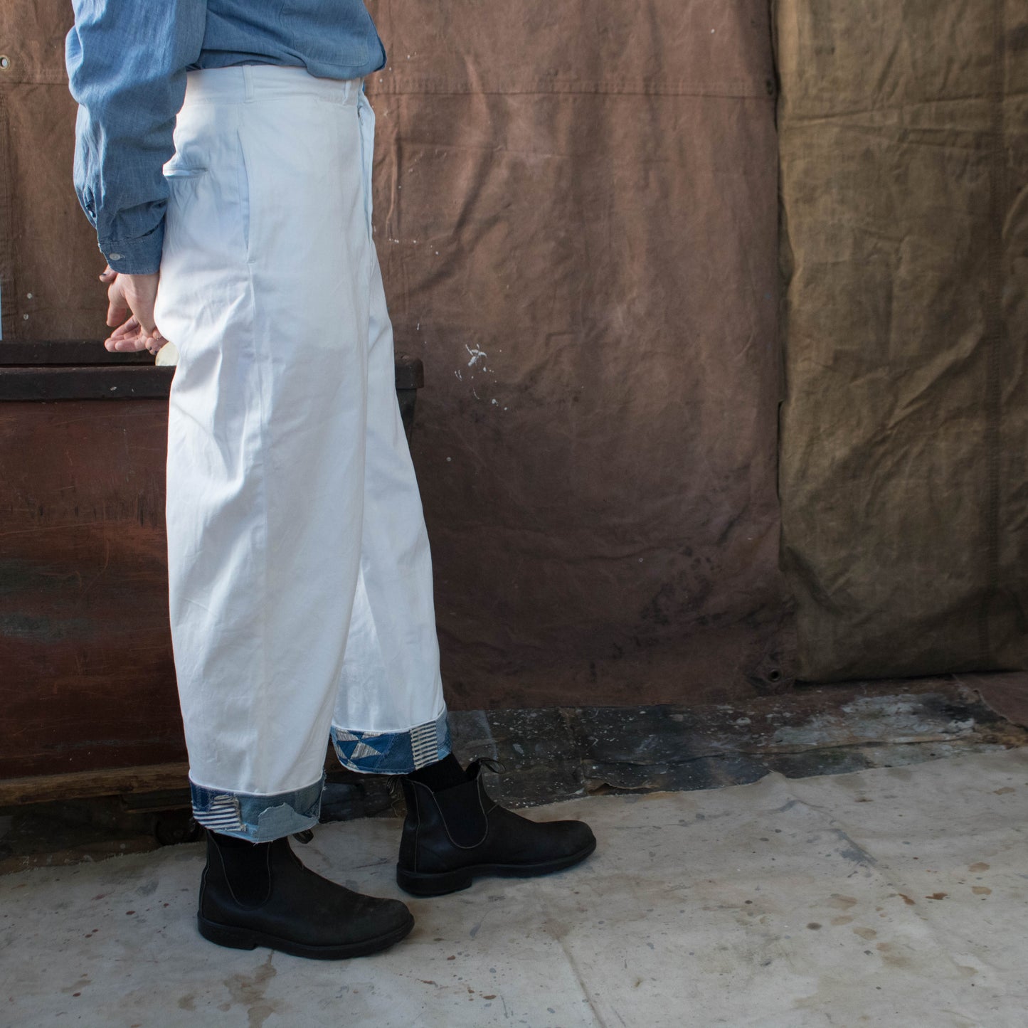 Reunion Remade Size 31 32 Patchwork Cuffed Pants