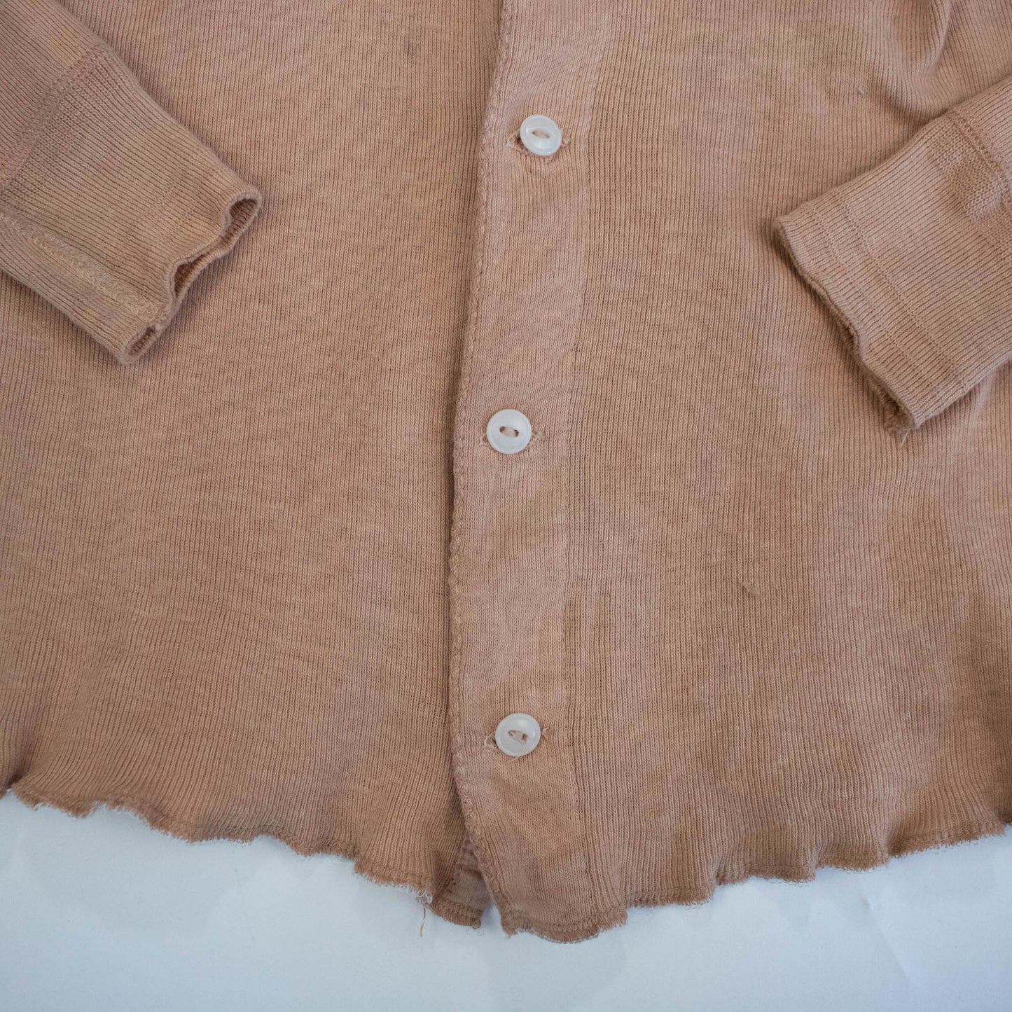 Cotton Camel Colored Long Underwear Cardigan