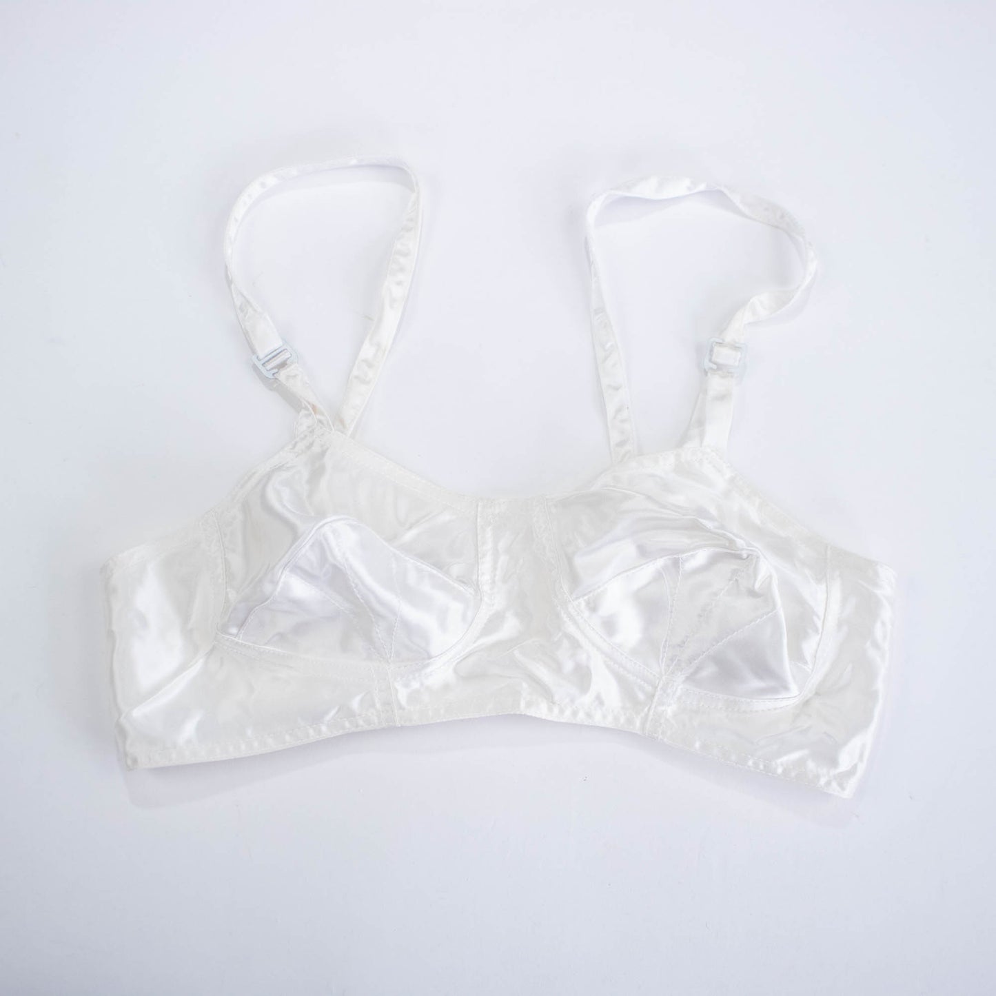 Xs Small Deadstock White Satin Bralette