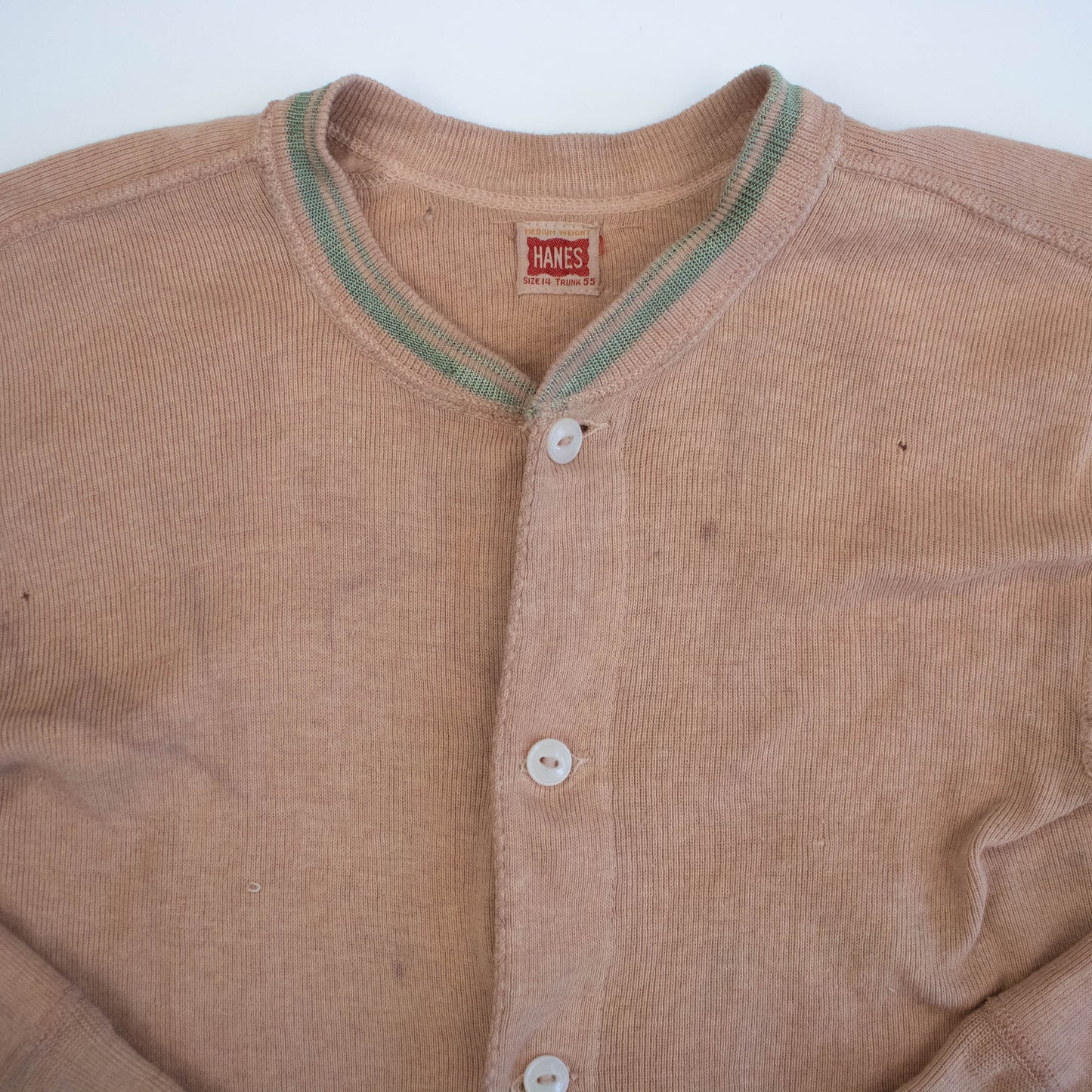 Cotton Camel Colored Long Underwear Cardigan