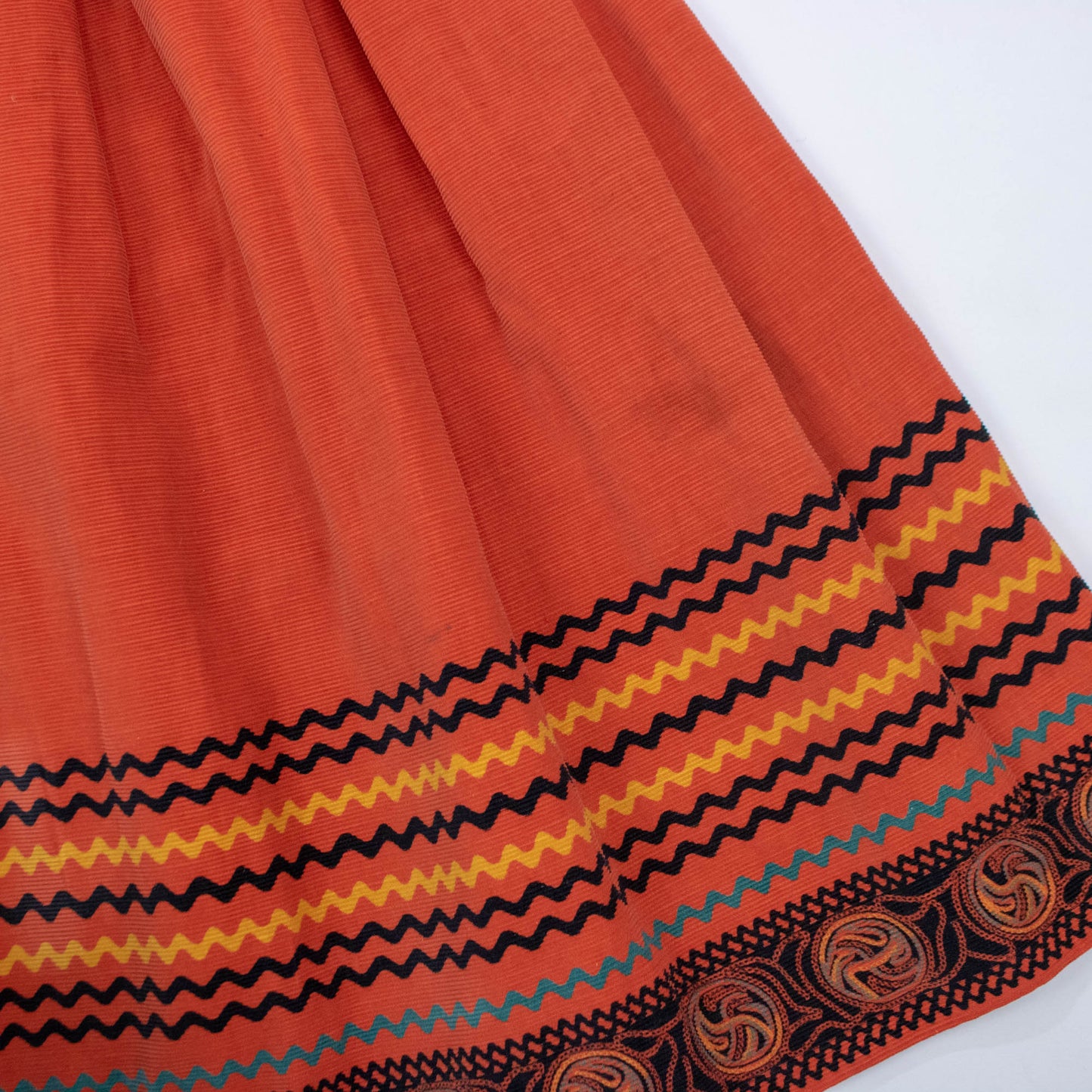 Waist sz 24 25 40s 50s Orange Corduroy Skirt