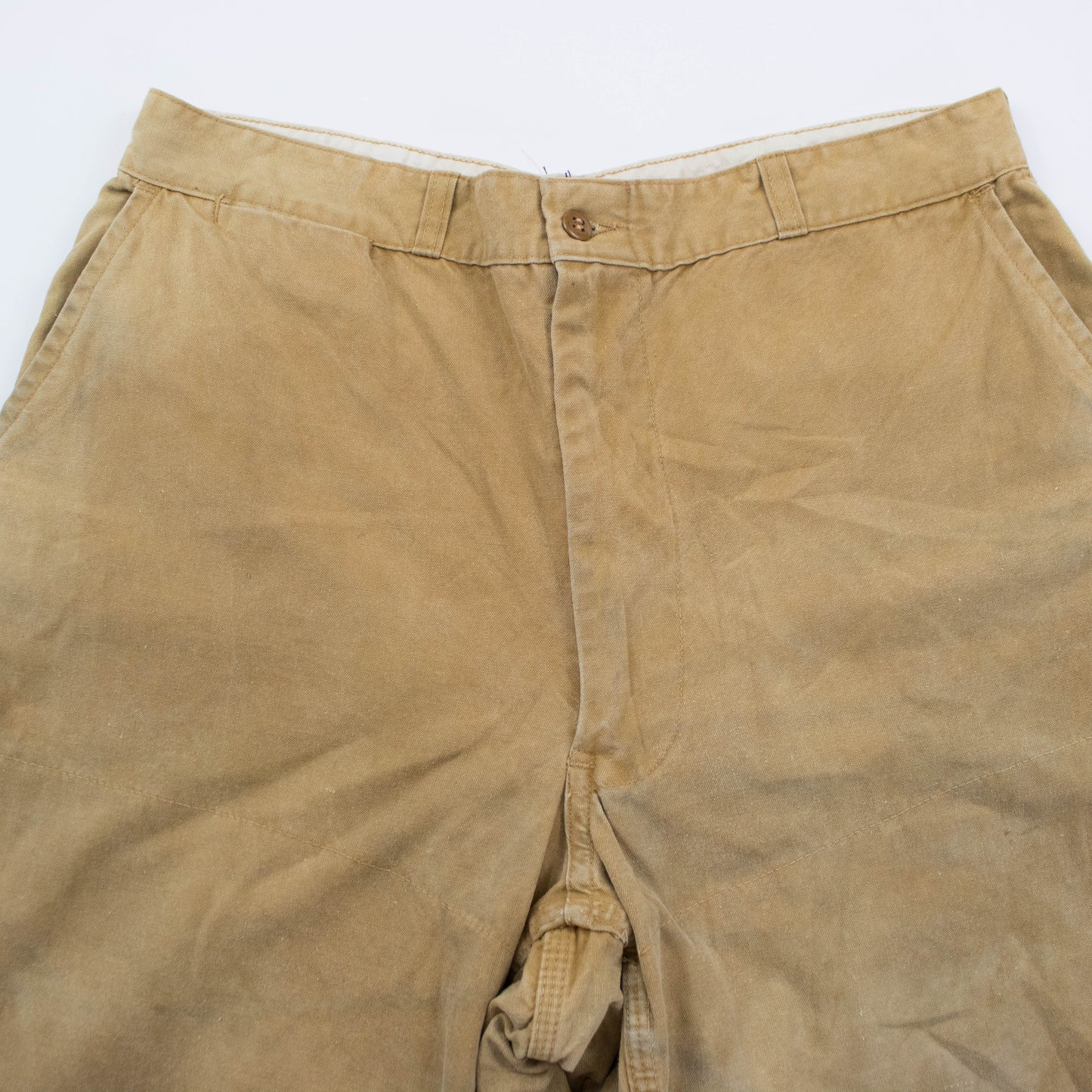 70s Sz 34 Waist Tan Canvas Double Knee Hunting Pants