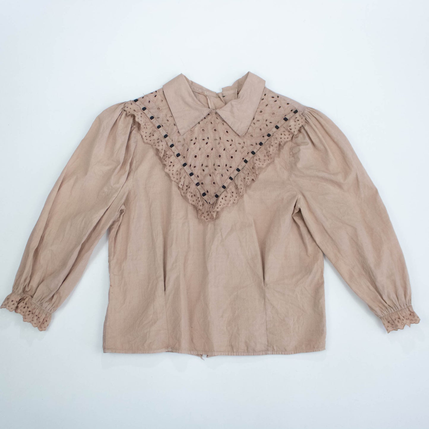 50s Caramel Eyelet Blouse