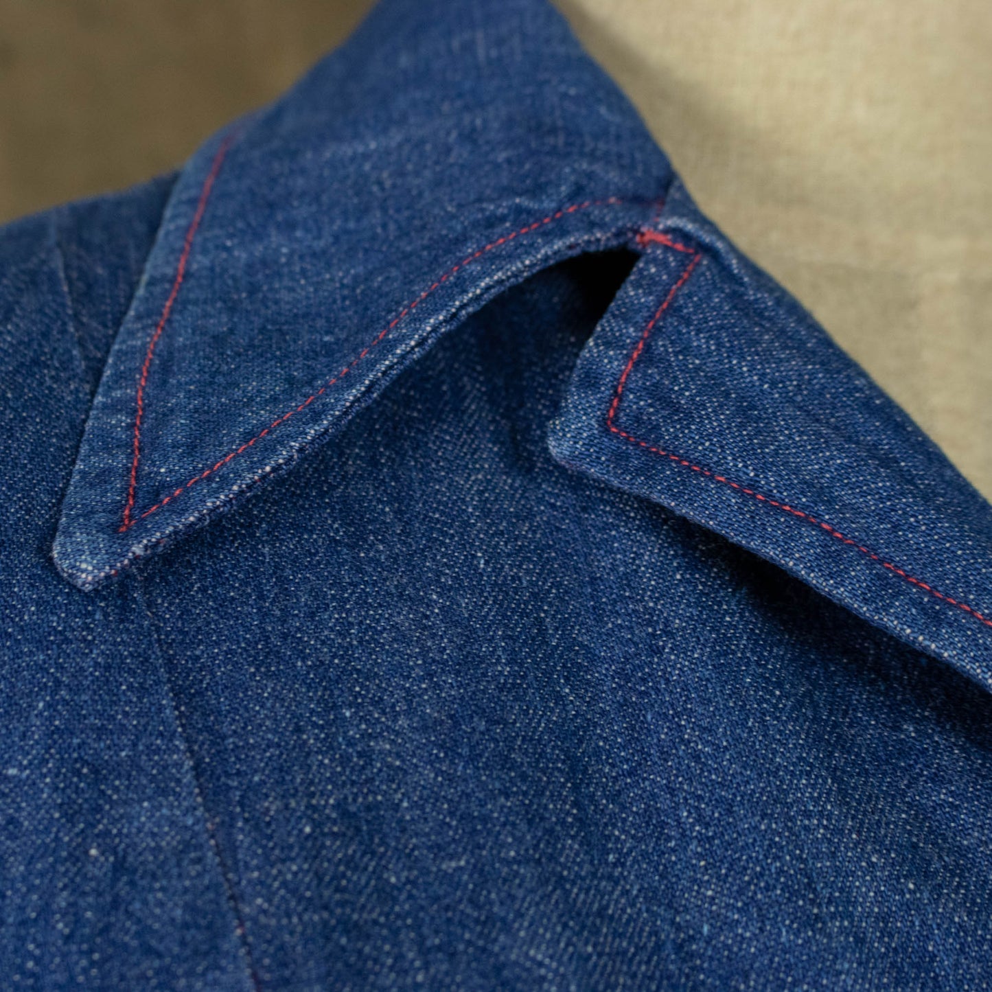 Vintage 40s Medium Sized Western Cut Denim Jacket with Smiley Pockets